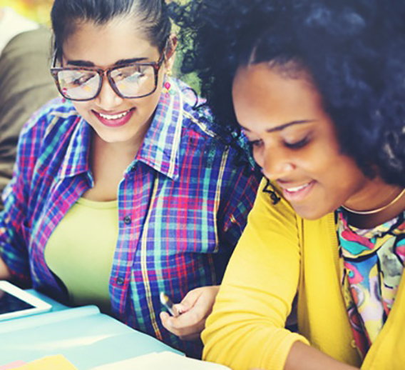  Young people studying