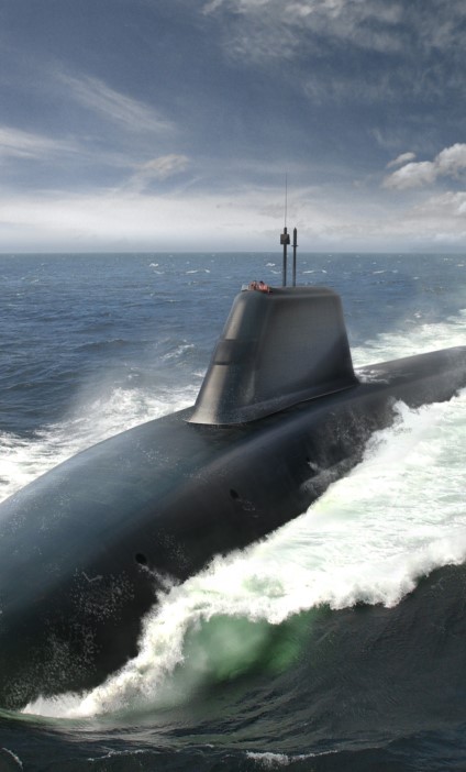 K Royal Navy submarine on the surface, showcasing the impact of the historic Unity agreement—securing national defence, driving innovation, and strengthening global alliances through Rolls-Royce Submarines’ strategic partnership with global law firm Hogan Lovells.